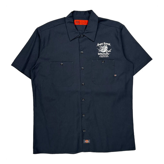 Vintage Angry Pepper Waterside Dickies Graphic Short Sleeve Shirt - Large Black Polyester Blend