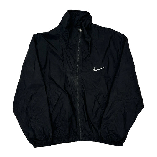 Swoosh Logo Nike Windbreaker - Medium Black Nylon