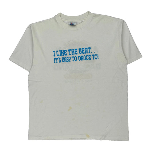 Hanes Single Stitch T-Shirt - XL White Cotton Blend