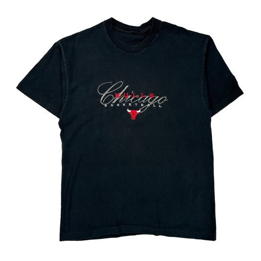 Chicago Bulls Single Stitch T-Shirt - Medium Black Cotton