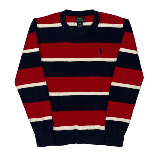 Age 10-12 Polo By Ralph Lauren Striped Long Sleeve T-Shirt - Medium Navy Cotton