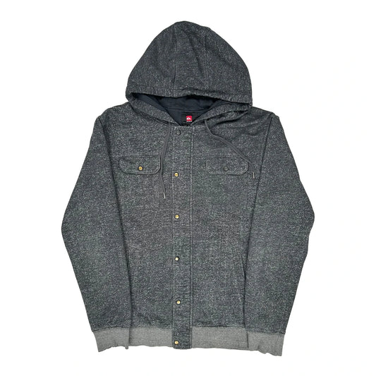 Vintage Quiksilver Hoodie - XL Grey Cotton Blend