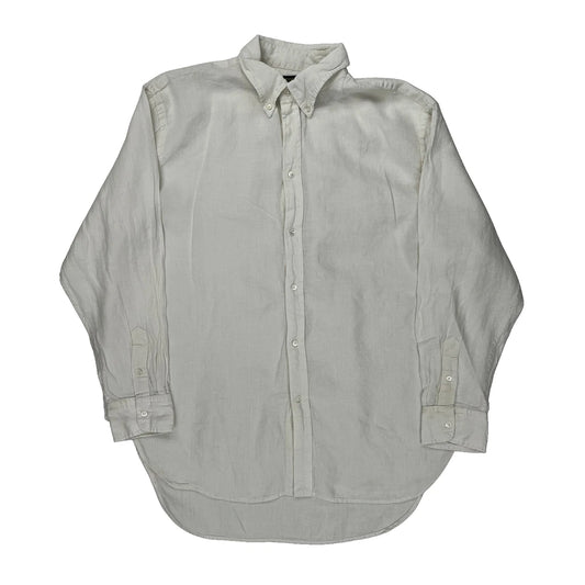 Polo By Ralph Lauren Shirt - Large White Linen