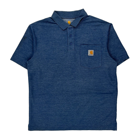 Carhartt Polo Shirt - Medium Blue Cotton