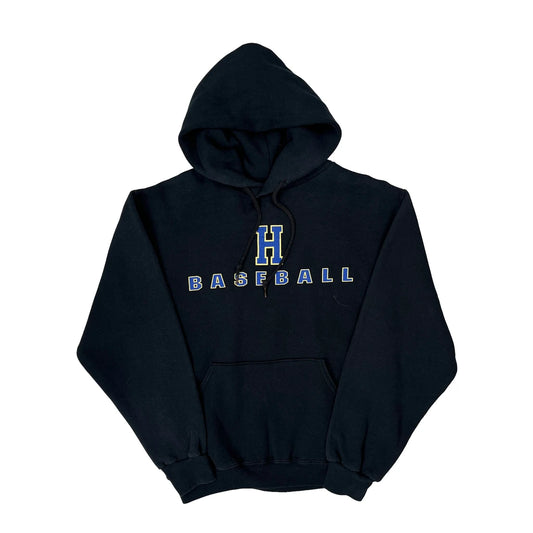 Vintage Baseball Russell Athletic Hoodie - Small Black Cotton