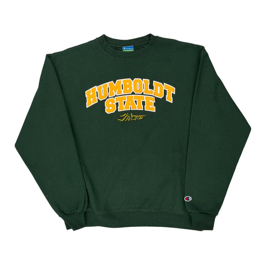 Humboldt State Champion College Sweatshirt - Large Green Cotton Blend