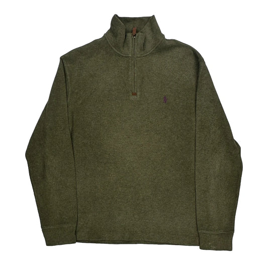 Polo By Ralph Lauren 1/4 Zip - Medium Green Cotton