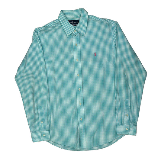 Ralph Lauren Checked Shirt - Large Blue Cotton