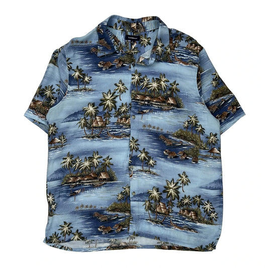 Croft & Barrow Hawaiian Shirt - Large Blue Cotton