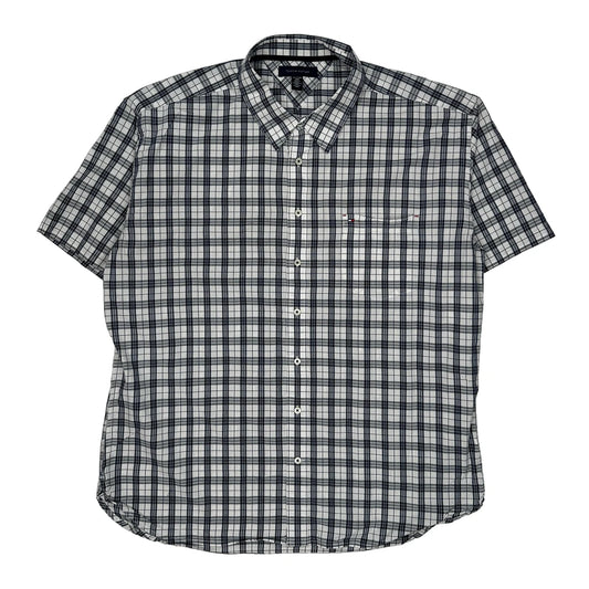 Tommy Hilfiger Checked Short Sleeve Shirt - 2XL Black & White Cotton