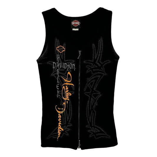 Harley Davidson Graphic Vest - Medium Black Cotton