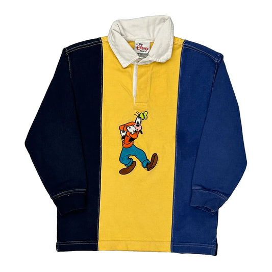 Goofy, Age 7-8 Disney Cartoon Rugby Shirt - Medium Blue Cotton