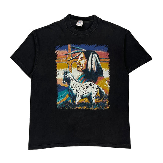 Single Stitch Delta Graphic T-Shirt - XL Black Cotton Blend