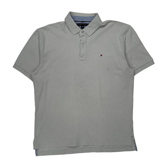 Vintage Tommy Hilfiger Polo Shirt - XL Grey Cotton