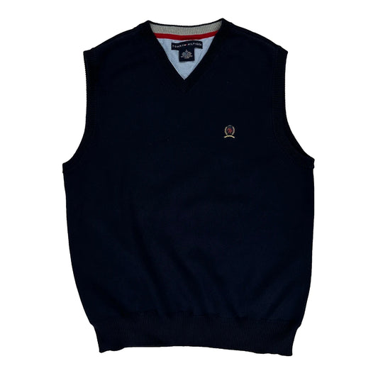 Tommy Hilfiger Sweater Vest - Large Navy Cotton