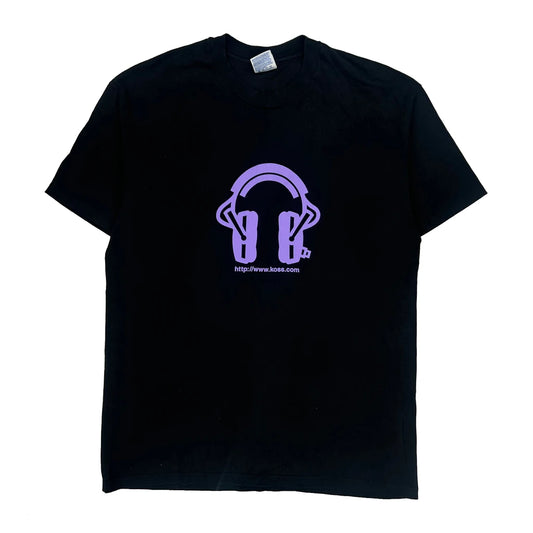 Koss Stereophones Hanes Single Stitch T-Shirt - XL Black Cotton