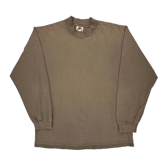 Made In USA Nike Long Sleeve T-Shirt - XL Brown Cotton