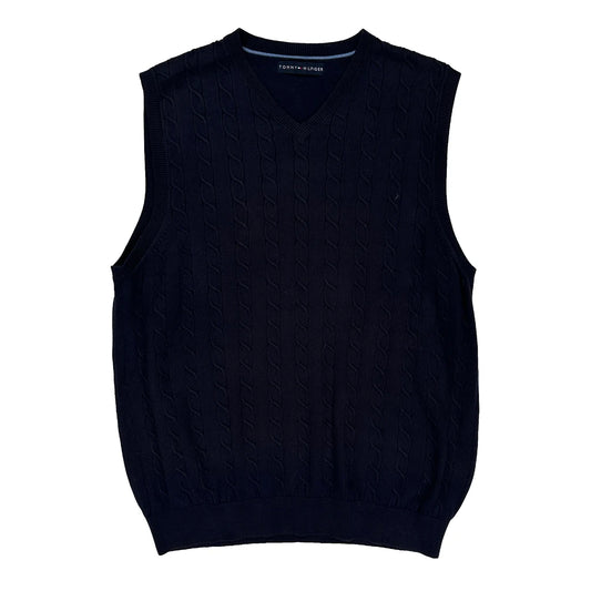 Tommy Hilfiger Sweater Vest - Large Navy Cotton