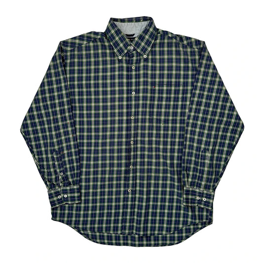 Tommy Hilfiger Checked Shirt - Medium Blue Cotton