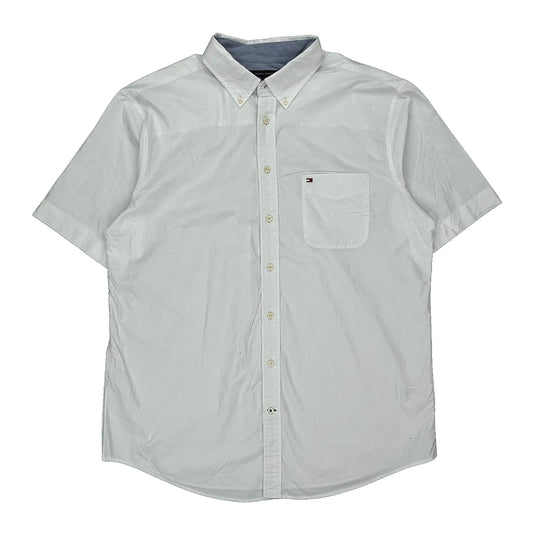 Tommy Hilfiger Tall Short Sleeve Shirt - XL White Cotton