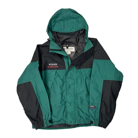 Vintage Titanium Series Columbia Graphic Ski Jacket - Large Green Polyester
