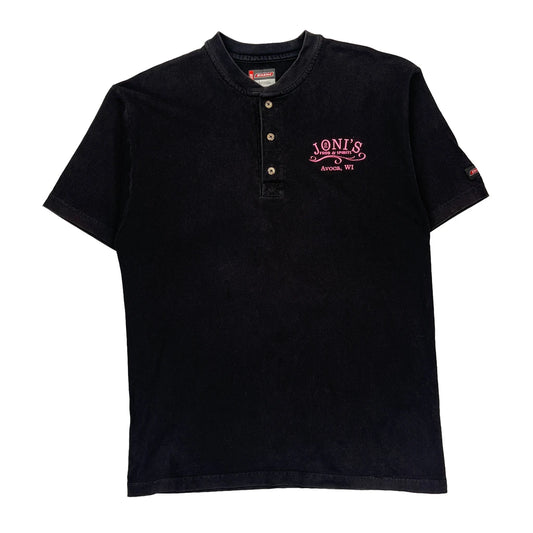 Dickies Collarless Shirt - Large Black Cotton