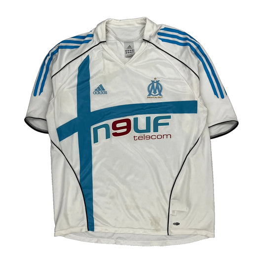 Olympique De Marseille 2005/06 Home Adidas Football Football Shirt - XL Blue Polyester