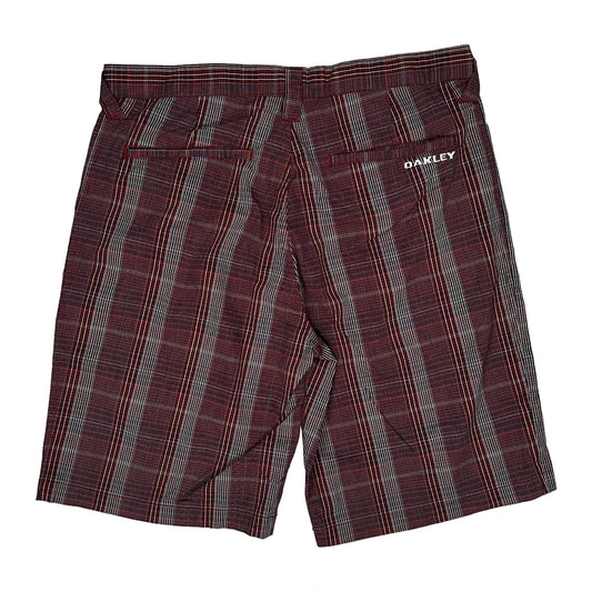 Oakley Checked Shorts - 32W 10L Grey Cotton Blend