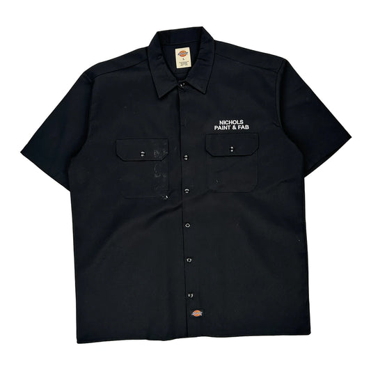 Nichols Paint & Fab Dickies Short Sleeve Shirt - Large Black Polyester Blend
