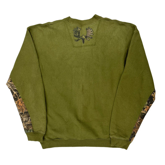 Moose Emblem Cabelas Sweatshirt - XL Green Cotton