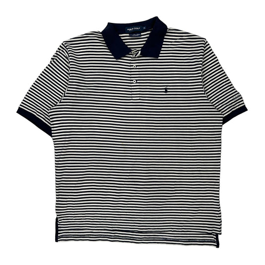 Golf Polo By Ralph Lauren Striped Polo Shirt - XL Navy Cotton