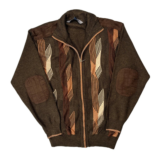 Vintage Unbranded Zip Up - XL Brown Wool Blend