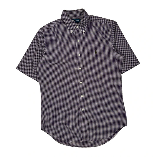 Ralph Lauren Checked Short Sleeve Shirt - Medium Purple Cotton