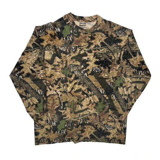 Vintage Jerzees Long Sleeve T-Shirt - XL Camo Cotton