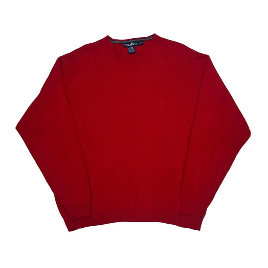 Vintage Nautica Jumper - Large Red Cotton