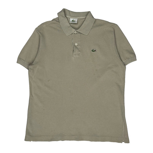 Vintage Lacoste Polo Shirt - Large Beige Cotton