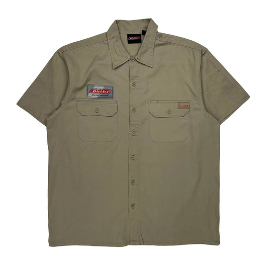 Vintage Dickies Short Sleeve Shirt - Large Khaki Cotton