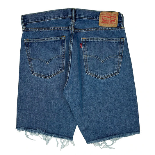 Vintage Levis Cut Off Denim Shorts - 34W 11L Blue Denim