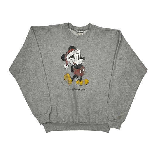 Disney Christmas Sweatshirt - Medium Grey Cotton Blend