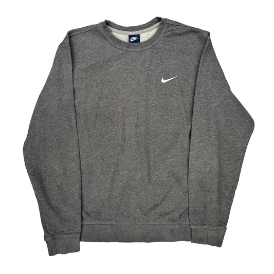 Nike Sweatshirt - Large Grey Cotton Blend