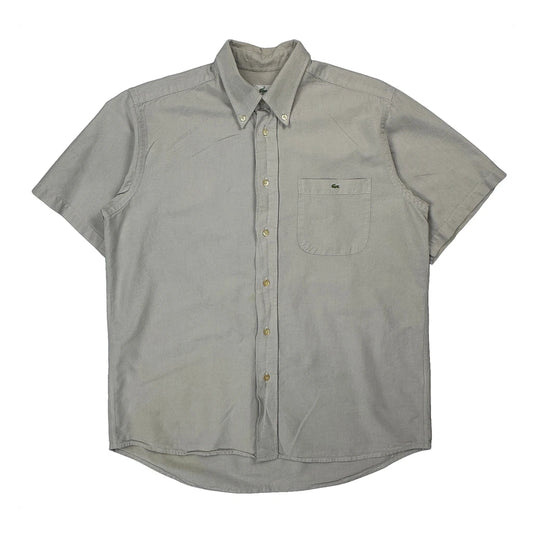 Lacoste Short Sleeve Shirt - Medium Grey Cotton