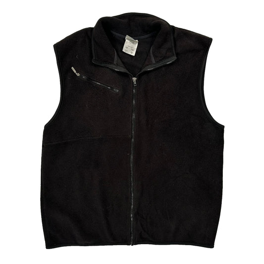 Vintage Adidas Gilet - Large Black Polyester