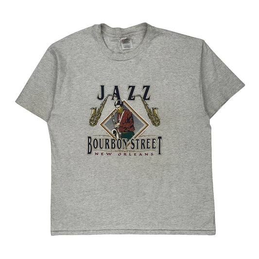 Hanes Single Stitch T-Shirt - XL Grey Cotton