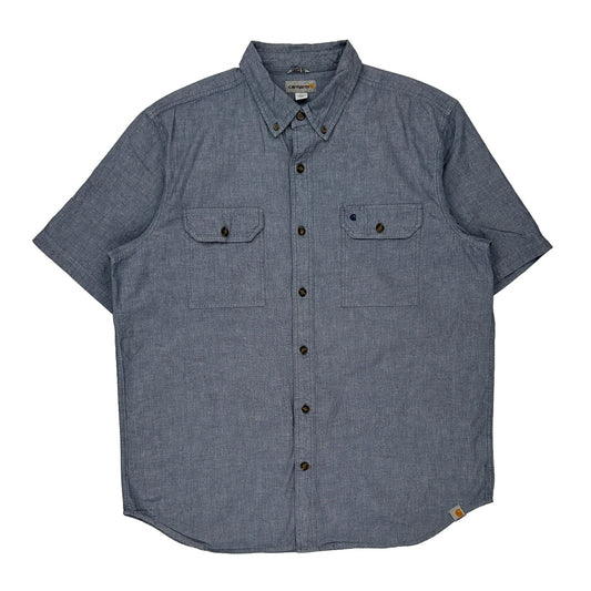 Carhartt Short Sleeve Shirt - XL Blue Cotton