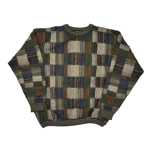 Patchwork Design Tosani Jumper - 3XL Brown Acrylic Blend