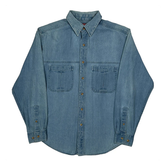 Marlboro Denim Shirt - Small Blue Cotton