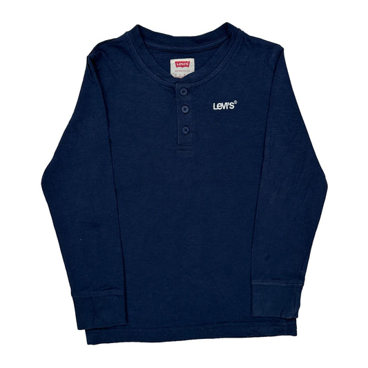 Vintage Age 6-7 Levis Long Sleeve T-Shirt - Large Navy Cotton