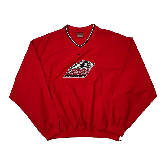 Vintage Lobos New Mexico Nike Windbreaker - Large Red Polyester