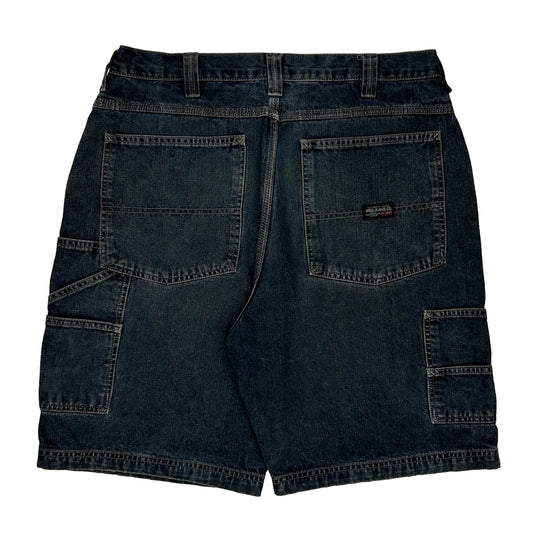 Wrangler Double Knee Carpenter Shorts - 34W 10L Dark Wash Denim