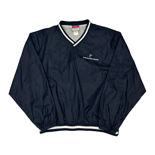Vintage Information Control Corporation Champion Windbreaker - Large Navy Polyester